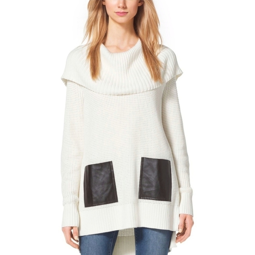 Michael Kors | Cowl Neck Sweater + Leather…